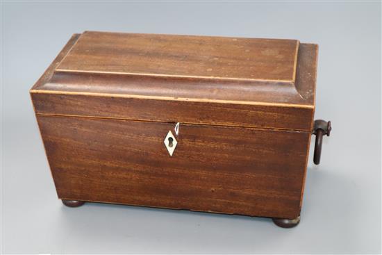 A William IV mahogany tea caddy